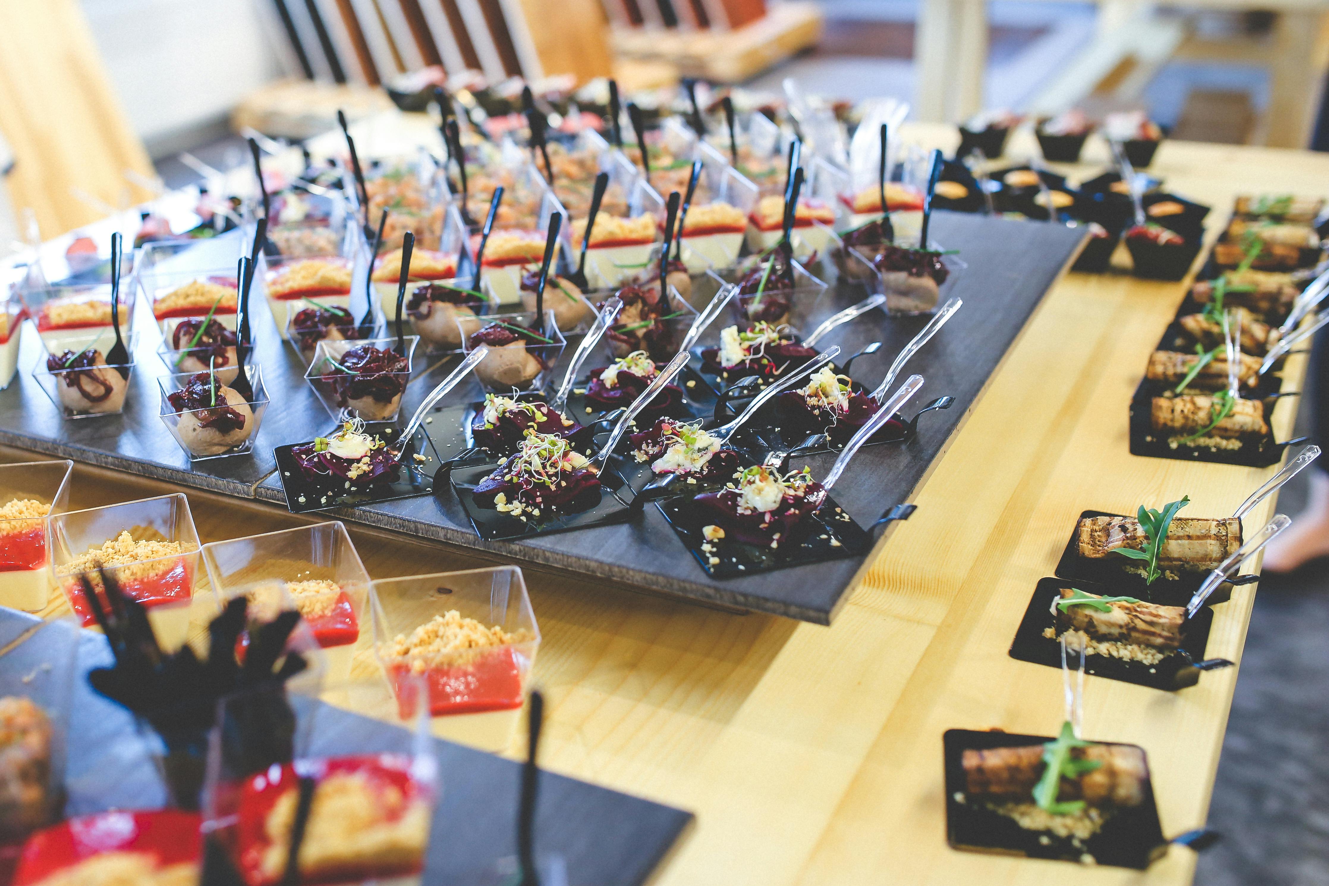 A variety of fresh office catering food